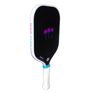 Miami Paddles Oasis Pickleball Paddle - 14mm Carbon Fiber Face, Vibration Damping, Lightweight Design, Polypropylene, Foam-injected Core, USAPA Approved, Comfort Grip - Black pickleballpaddles