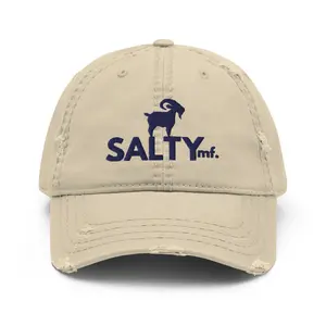 SALTYmf Khaki/Navy Distressed Cap