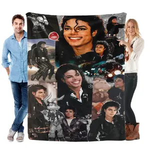 Michael Jackson Blanket Soft Cozy Fleece Throw for Sofa Bed Bedroom Music Fan Gift Warm Lightweight Plush Blanket for Kids Teens Adults Home Decor All Season Use