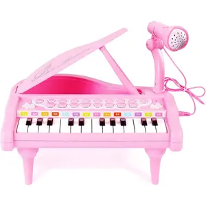 Piano Keyboard Toy for 1 2 3 Year Old Girls First Birthday Gift 24 Keys Multifunctional Musical Electronic Toddler Piano Toy