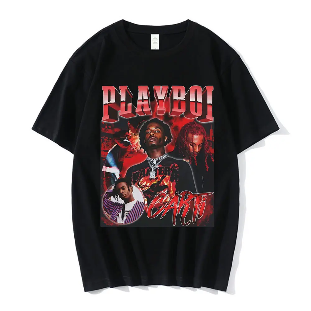 Gildan T-Shirt, Hip Hop Rapper, Playboi Carti T shirt, Men Women Graphic Print T-shirts,  Streetwear Short Sleeve, Male Cotton T-shirt