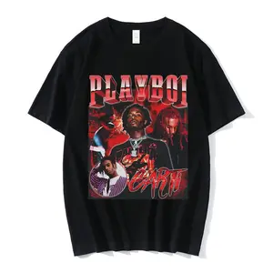 Gildan T-Shirt, Hip Hop Rapper, Playboi Carti T shirt, Men Women Graphic Print T-shirts,  Streetwear Short Sleeve, Male Cotton T-shirt