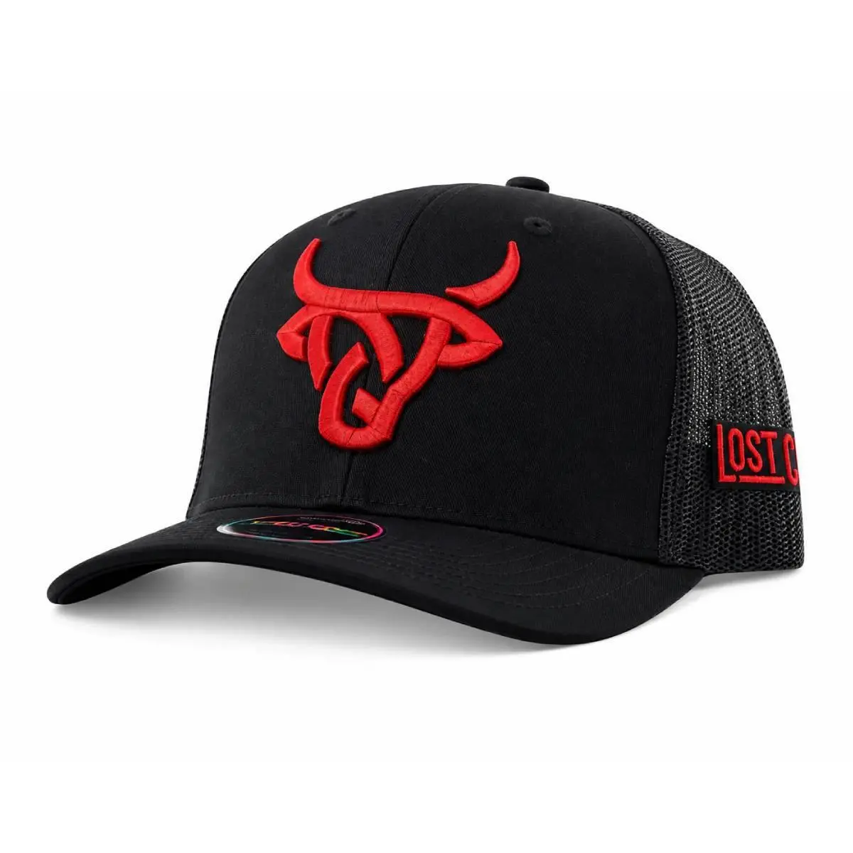 Lost Calf Unisex Azabache Curve Black Mesh Back Snapback Patch Cap Hat