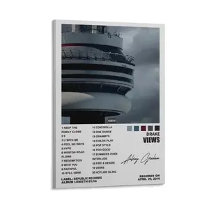Drake Poster Views Album Cover Posters for Room Aesthetic Canvas Wall Art Bedroom Decor Print. Frames Glossy