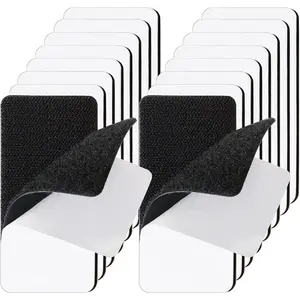 16 Sets 2x4 inch Strips with Adhesive - Heavy Duty Hook and Loop Tape - Strength Backing - Wall  No Perforation - Fabric, Couch, Industrial, Office, Household