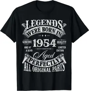 [Pure Cotton Graphics Tee] 70 Years Old Vintage 1954 70th Birthday Gifts For Men Women T-Shirt