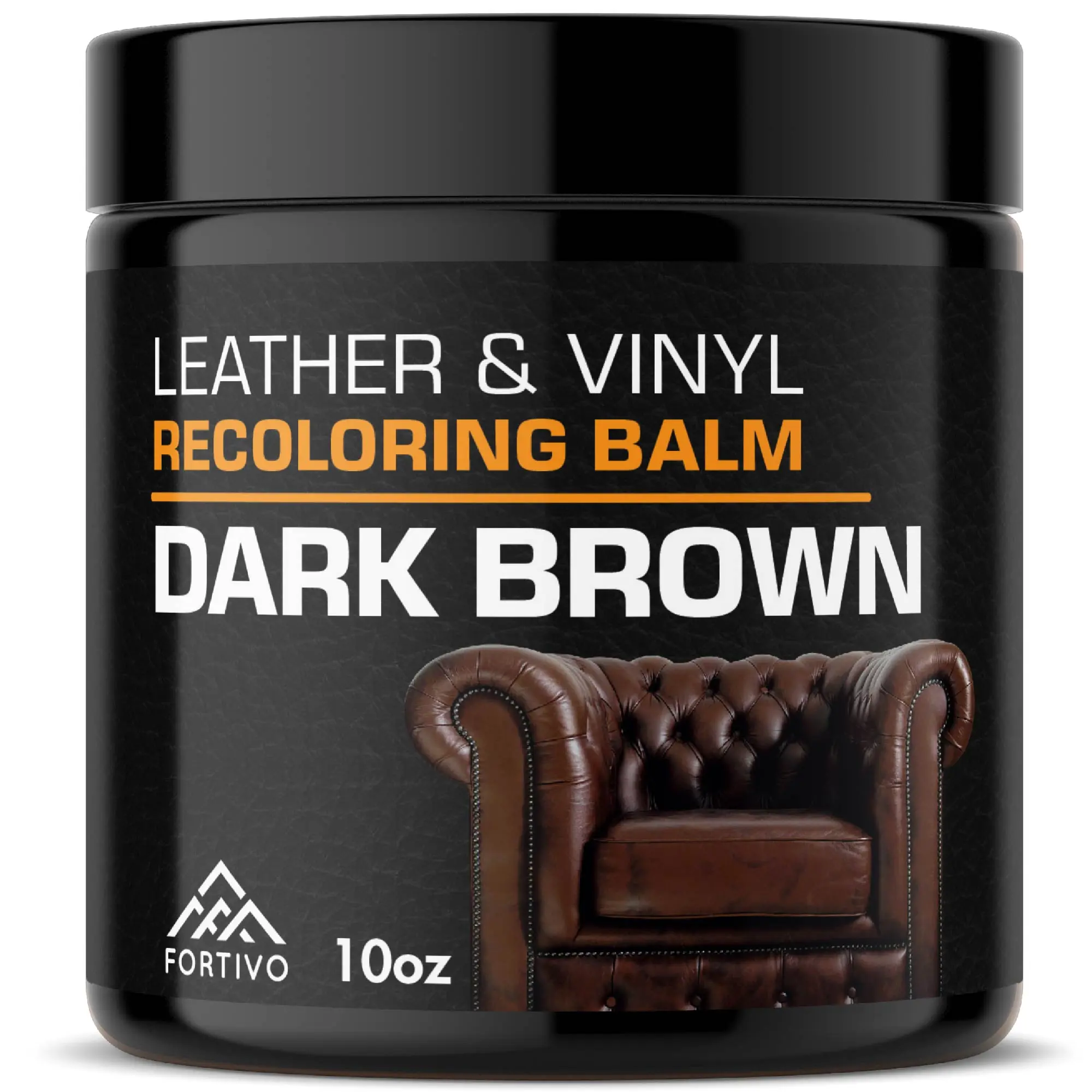 FORTIVO Leather Recoloring Balm 10 Oz Color Restorer for Couches and Car Seats, Leather Scratch Remover and Dye, 10 oz Household Home Goods Leather Wet-Dye Paint Vinyl