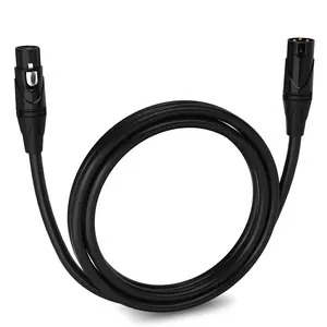 LYXPRO LCP Quad Series XLR 4-Conductor Star Quad Balanced Microphone Cable for High End Quality Sound Clarity Extreme Low Noise Black 24 AWG OFC 98% Braided Shield Gold Plated Connectors