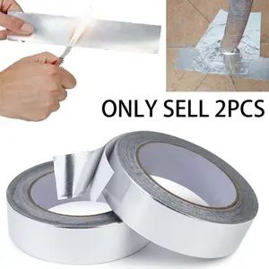 2 rolls of aluminum foil high-temperature resistant repair tape (787 inches), range hood repair tape, stove countertop oil-resistant tape, suitable for kitchens and bathrooms
