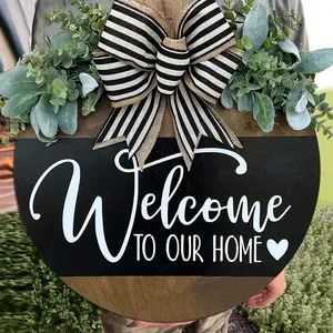 Welcome Door Front Door Decor, Welcome Door Sign, Welcome Door Wreath, Welcome Door Hanger, Home Sweet Home Door Hanger, Wood Home Sign