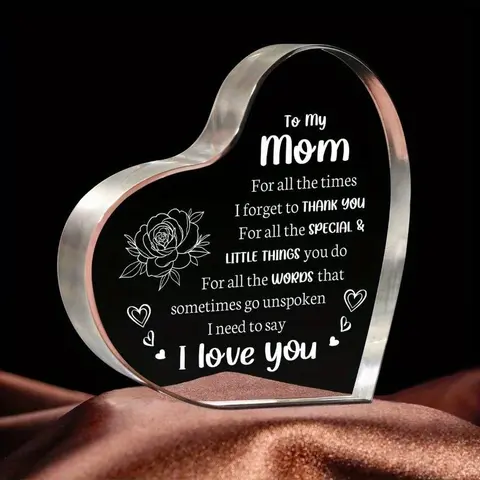 Gifts for Mom From Daughter Son, Mom Birthday Gifts-Acrylic Keepsake 3.9x3.9 Inch - l Love You MomMothers Day Gifts, Christmas Gifts-Best Mother's Day Gifts forMom Decor Signs