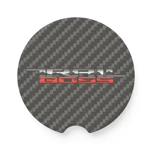 Chevy Trail Boss Soapstone Car Coaster, Carbon Fiber Design, Auto Accessories, Gift for Car Enthusiasts, Road Trip Must-Have, Home Decor