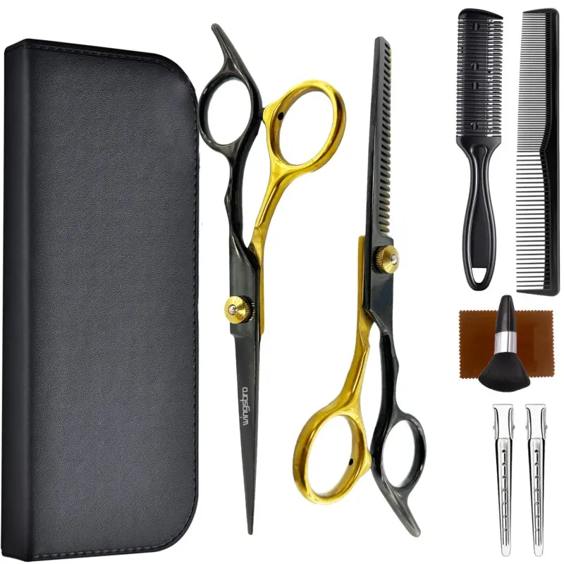 Wingsbro 6.5 Inch Stainless Hairdressing Scissors Set, Home Use Heatless Beauty Styling Tools, Affordable and Durable, Essential Grooming Kit