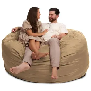 Ultimate Sack 6ft Bean Bag Chair, Oversized Indoor Comfy Lounger, Camel Suede