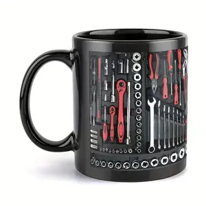 Ceramic Toolbox Coffee Mug - Unique Porcelain Cup with Tool Design, Ideal Gift for Father's Day and Birthdays, Handyman's Drinkware