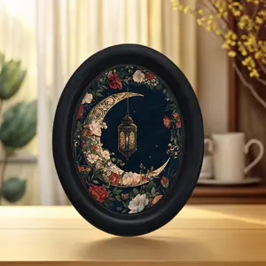 Vintage Floral and Moon Wall Decor, Gothic Victorian Style 3D Wallpaper, Handmade Photo Transfer Print, Halloween Christmas Thanksgiving Decoration