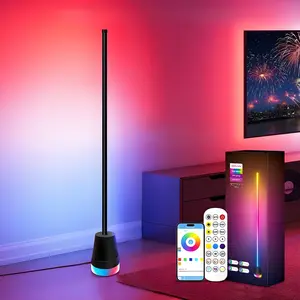 Smart RGBIC LED Corner Floor Lamp,Standing Lamps for Living Room with APP and Remote,Modern Floor Lamp with Multifunctional Lighting, Music Sync Ambient Lighting for Bedroom, Adjustable RGB Lighting, 5V USB power supply, lower energy consumption