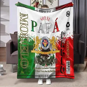 Mexico Flag Pattern Blanket, Soft Throw Blanket, Air-conditioned Room Blanket, Warm Nap Blanket for Home Office Travel Camping