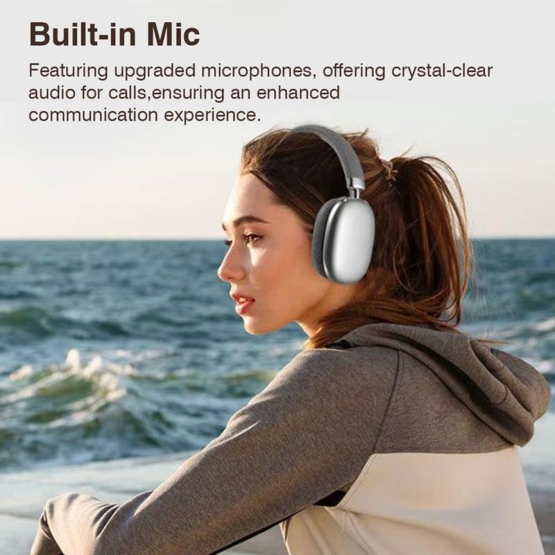 Wireless Over Ear Headphones,Noise Canceling Bluetooth Headphones with Microphone 48H Playtime HiFi Stereo Lightweight Soft Earpads Headset Deep Bass Android iOS Compatibility for Home Travel Office