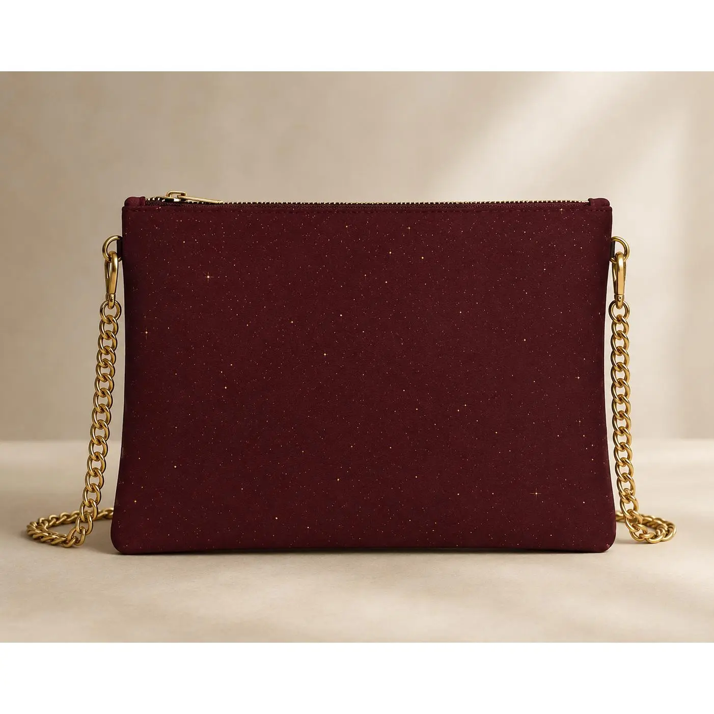 Casual Graphic Calf Skin Crossbody Bag, Handmade Leather Purse with a Detachable Chain Strap, Convertible to Clutch, Detachable Crossbody Strap
