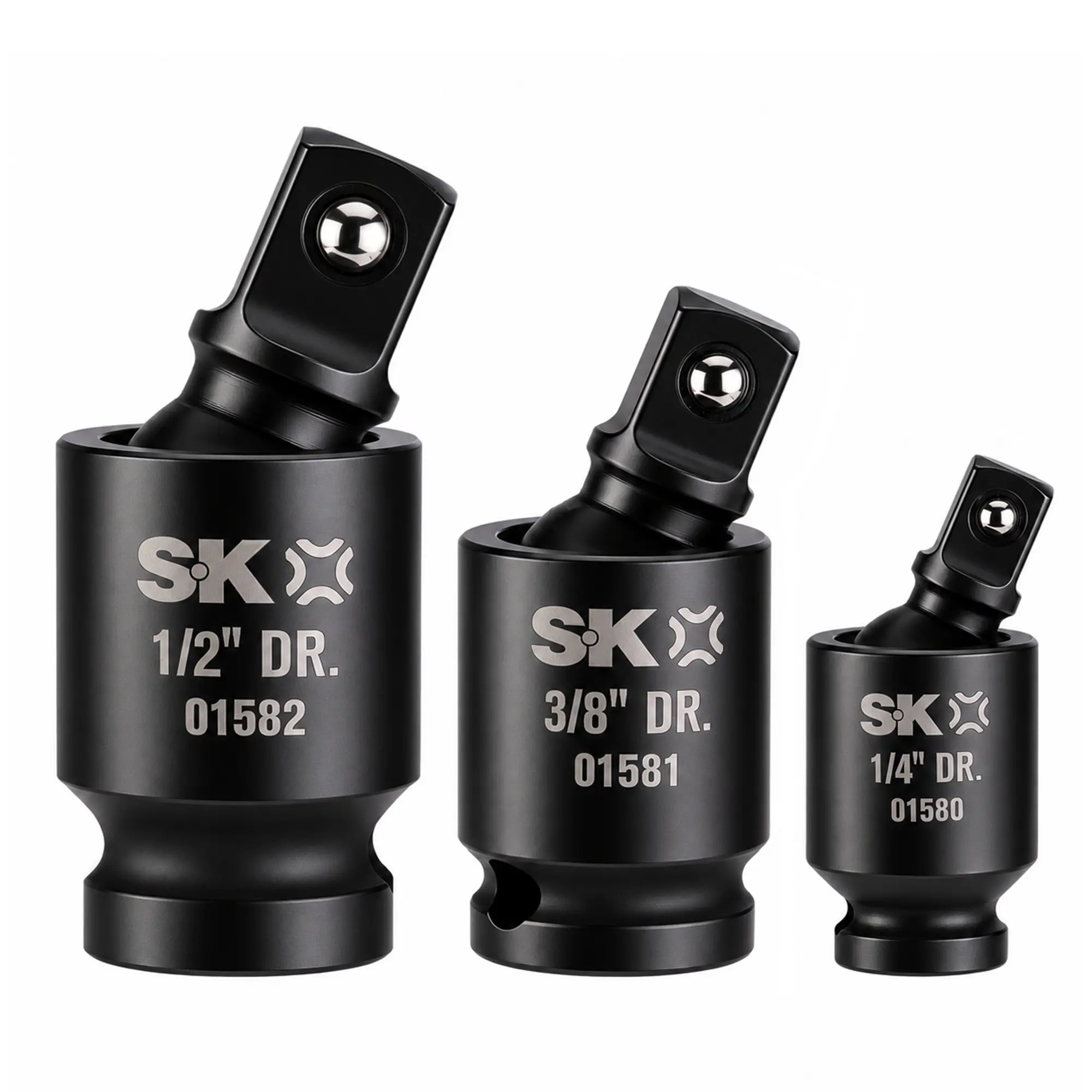 SK Pinless Impact Universal Joint, Swivel Socket Adapter Set 1/4" 3/8" 1/2"