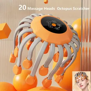 1pc Massage with 20 Heads Orange Scalp Head Massager Red Light  Octopus Scratcher for Relaxation Stress Migraine