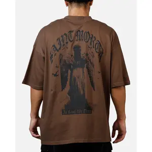 Saint Morta Virtues Mock Neck T-Shirt Brown
