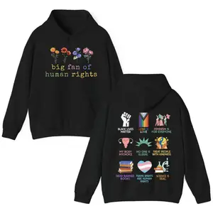 Big Fan Of Human Rights Hoodie - Sweatshirt - TShirt, Anti Trump Shirt, Human Rights Equal Rights, Feminist TShirt,  Social Justice Graphic Tee, Liberal Shirt, Political Shirt