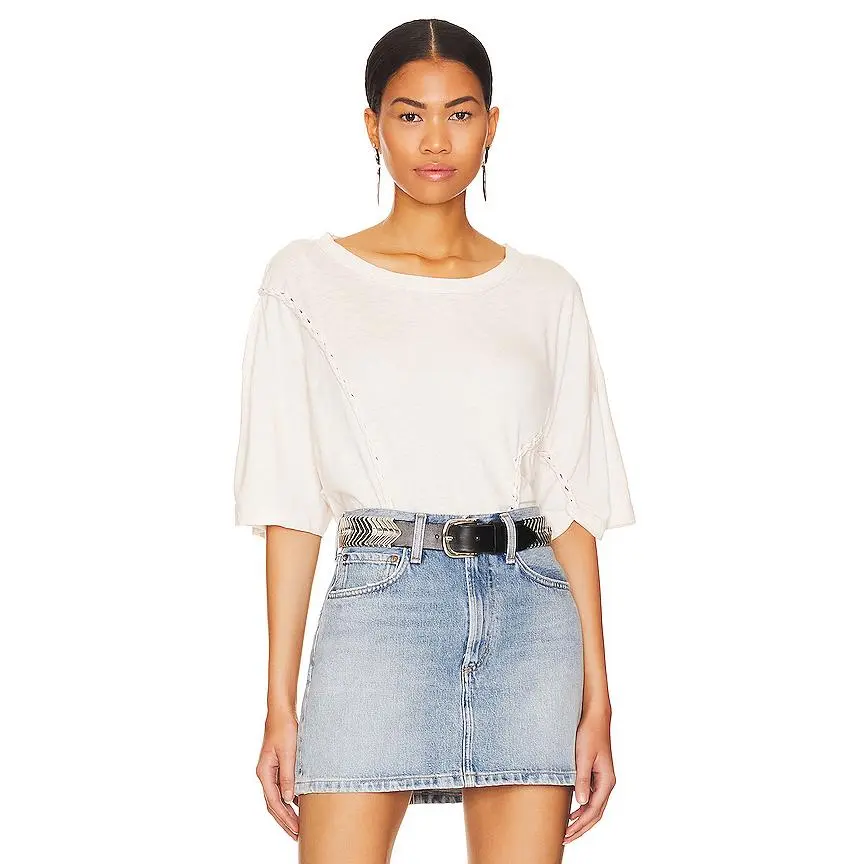 Free People Moonlit Midi Tee in Almond Milk