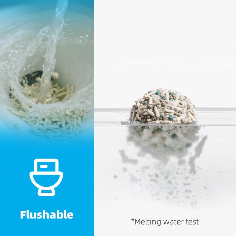 ZuttoNyan 5-in-1 Tofu Mixed Cat Litter,Fast Clumping,Dust Free,Low Tracking,Odor free,Flushable