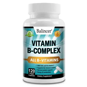 Balincer Vitamin B Complex, Supports Energy Levels, Heart & Cardiovascular Health, 120 Capsules