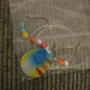 Walleye Trolling and Casting Harnesses - Custom 36" Trolling Crawler Harness & 18" Casting Harness with Colorful Beads and Tie-Dye Design