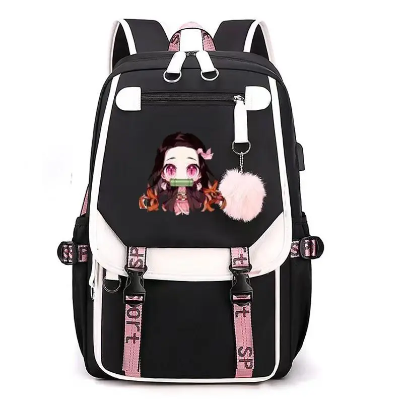 New Anime Demon Slayer Merch Backpack, Large Capacity Student School Rucksack