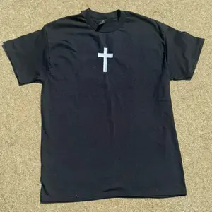 Cross Embroidered Black T-Shirt