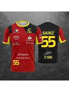 New Special Edition Hamilton Summer Unisex Motorsport Fans  44 Red Black Racing Team Uniform Jersey T-Shirt