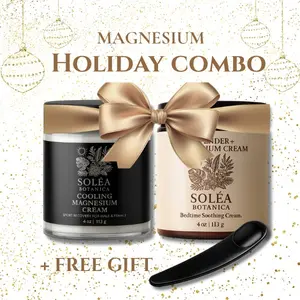 Magnesium Recovery + Relaxation Cream Duo | Cooling Day Relief + Nighttime Calm + FREE GIFT Mini Black Cosmetic Spatula