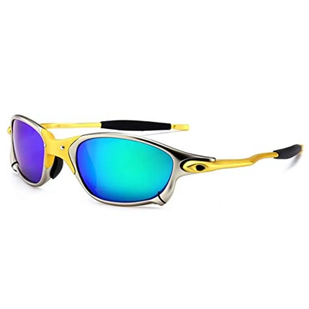 Silver frame gold nose bridge green shee