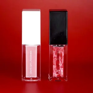 Onyx Sky x Marinka Lovers Collection Lip Gloss By Onyx Sky Cosmetics, The Onyx Sky x Marinka with New Formula, Long-Lasting & Moisturizing Pale Pink and Red Shimmer Gloss - Color Changing Lip Gloss