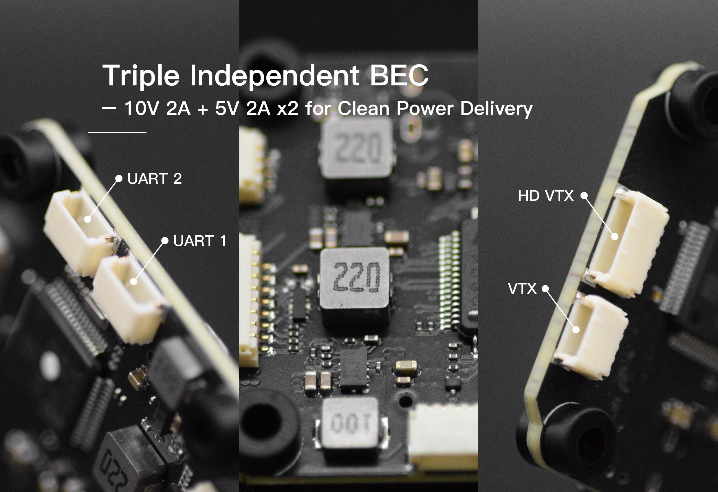 Hummingbird 305 Flight Stack – F722 FC with Built-in ELRS + 80A 4in1 ESC