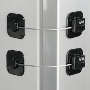 Heavy Duty Combination Refrigerator Lock, Easy Install No Keys Needed Safety Fridge Lock for Refrigerator Cabinets Drawers, Black 2Pack