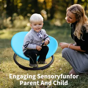 Edot Sensory Swivel Chair for Kids with Autism & ADHD - Blue, Focus & Balance Training Chair, Non-Slip Base, Comfort Fun Spin Seat (31.5"-66.9" Height)