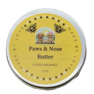 Poodle Paradise Paws & Nose Balm - All Breeds Dog Paw & Nose Moisturizer with Shea Butter Coconut Oil & Beeswax 2 Oz
