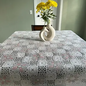 Heavy Duty Vinyl Tablecloth with Polyester Backing Waterproof Oil-Proof Plastic Table Cloth Stain-Resistant Wipeable Rectangle or Square Table Cover for Indoor and Outdoor