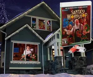 AtmosFX Santa's Workshop Christmas Digital Decoration on USB with 5 Video Effects for Christmas