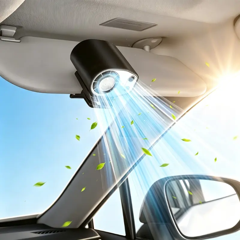 【Summerwins】JOYTUTUS Semiconductor Cooling Detachable Clip-On Personal Fan Rechargeable, USB-Powered 3000mAh 20Hr Battery, Low Noise Silent Quiet Fan, Digital LED Display, Car Stroller Accessory Cool Tech Gadget