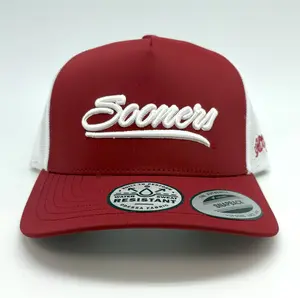 Hooey-"University of Oklahoma" Hat Crimson /White w/ Sooners Logo