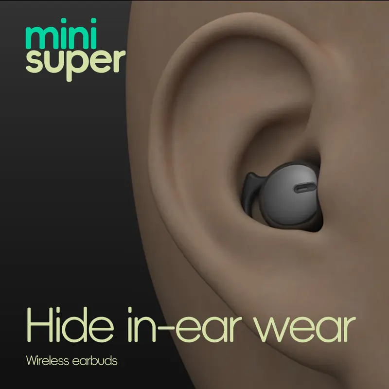 Invisible Light Weight Earbuds for Side Sleepers, Comfortable Noise-Canceling Bluetooth-compatible 5.3 Wireless In-Ear Headphones, Wireless Earphones, Wireless Bt Earphones