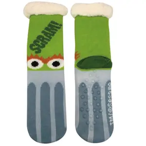 Cozy Moments Sesame Street Oscar The Grouch “Scram” Sherpa Socks