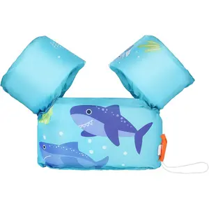 Swim Arm Band for Kids 20-30-40-50lbs, Toddler Swim Vest Cute Cartoon Swimming Wings Pool Floats Sleeve Children Water Sports Learning Swim Training Equipment, Blue