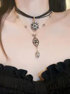 Women's Elegant Star Design Layered Necklace, Vintage Trendy Choker, Fashionable Jewelry for Party & Daily Clothing Decor for Girl, Multilayer Necklace, Star Shine Necklace